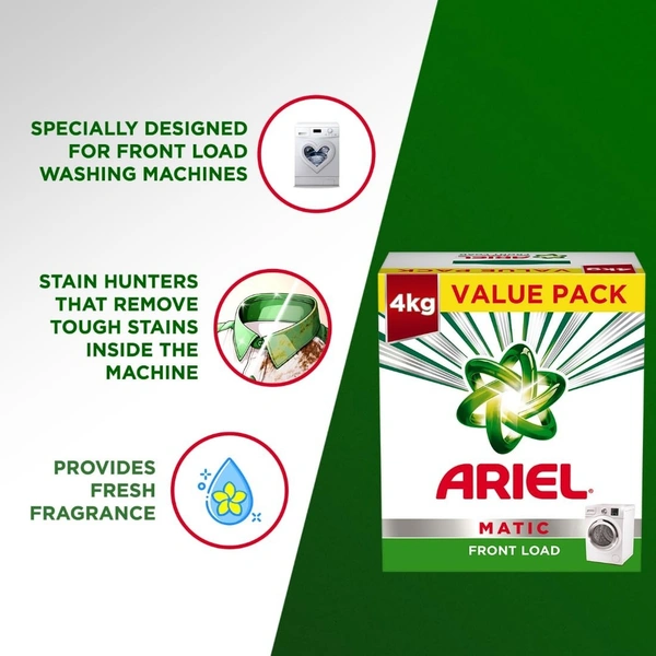 Ariel Matic Front Load Detergent Washing Powder (3+1 kg), 4 kg - 4 kg