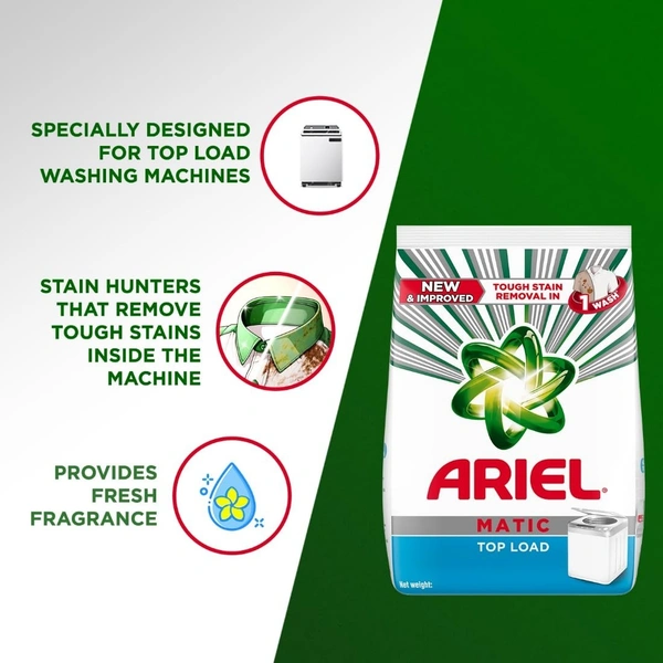 Ariel Matic Top Load Detergent Washing Powder Pouch, 1 kg - 1 Kg