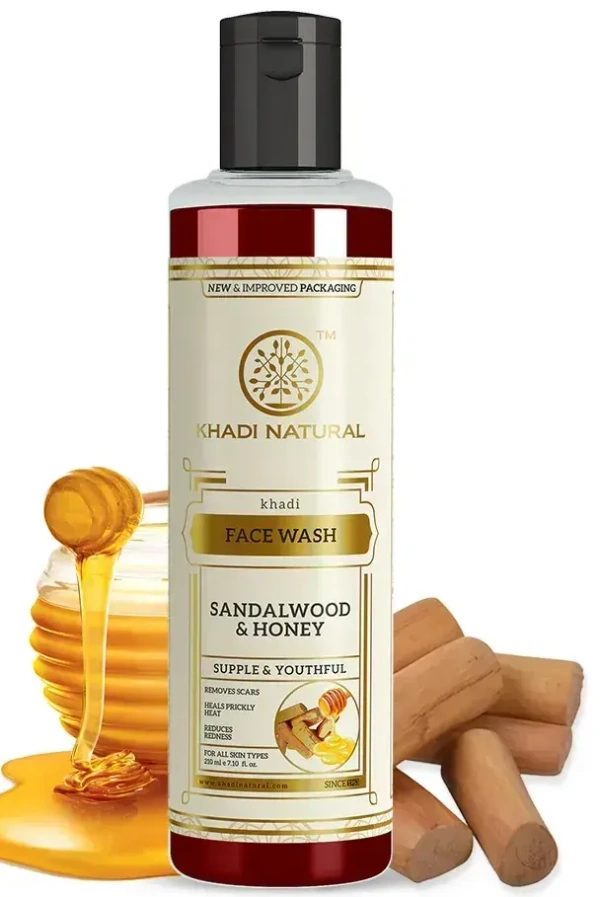 Khadi Herbal Sandalwood And Honey Face Wash, 210 ml