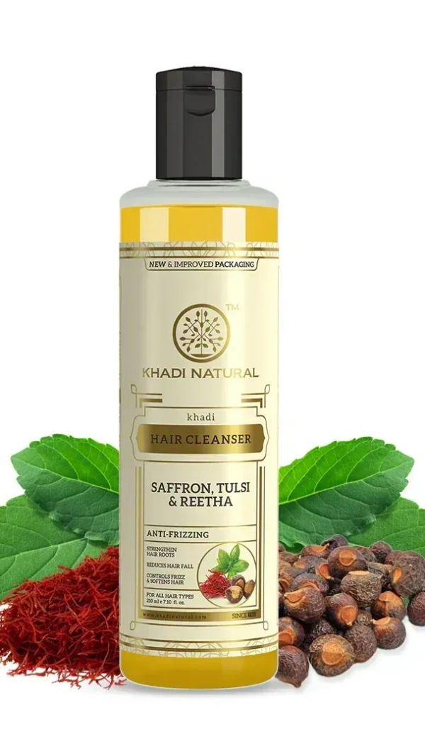 Khadi Herbal Saffron Tulsi And Reetha Hair Cleanser, 210 ml - 210 ml