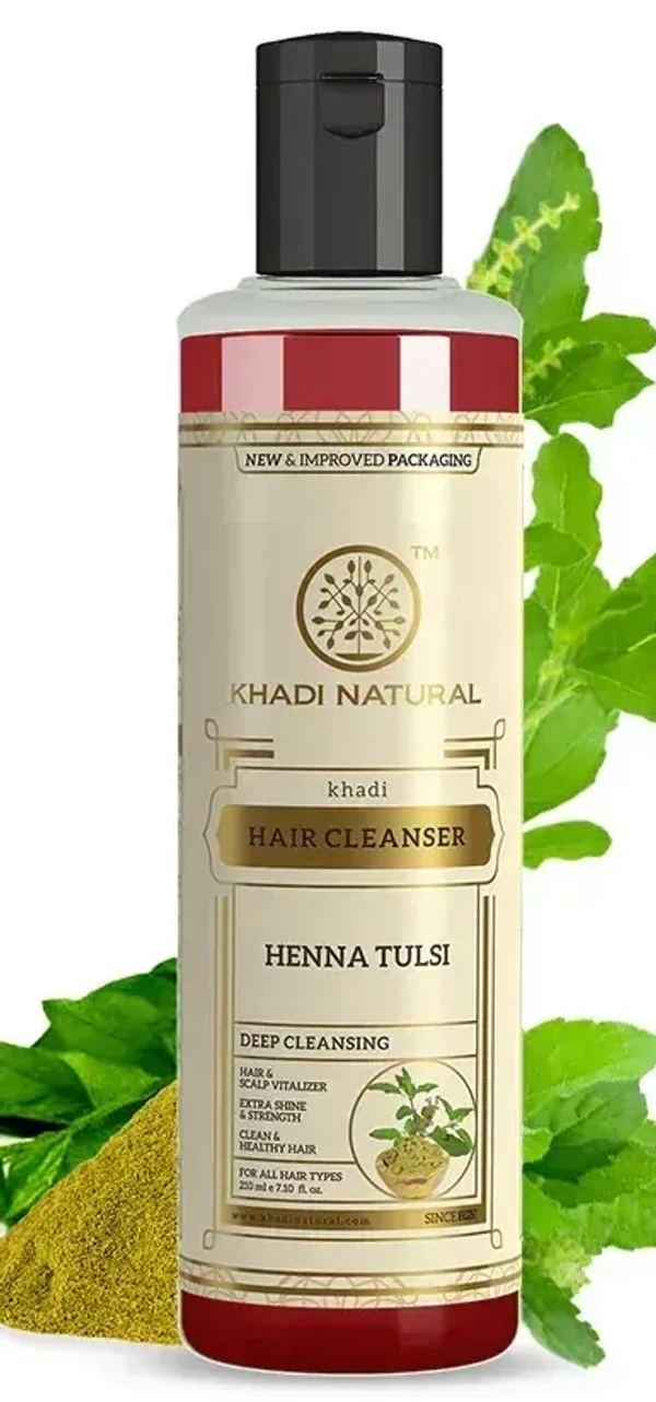 Khadi Herbal Henna Tulsi Hair Cleanser, 210 ml - 210 ml