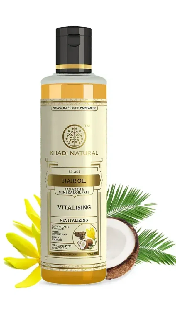 Khadi Herbal Vitalising Hair Oil Paraben Mineral Oil Free, 210 ml - 210 ml