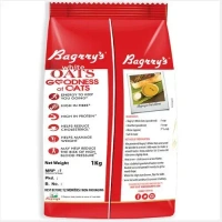 Bagrry's White Oats Made From 100% Whole Grain Pouch, 1 kg - 1 Kg