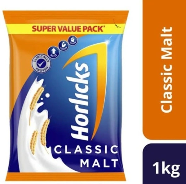 Horlicks Health Drink Powder - Classic Malt 1 Kg pouch - 1Kg