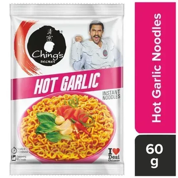 Ching's Secret Instant Noodles Hot Garlic Pouch, 60g - 60g