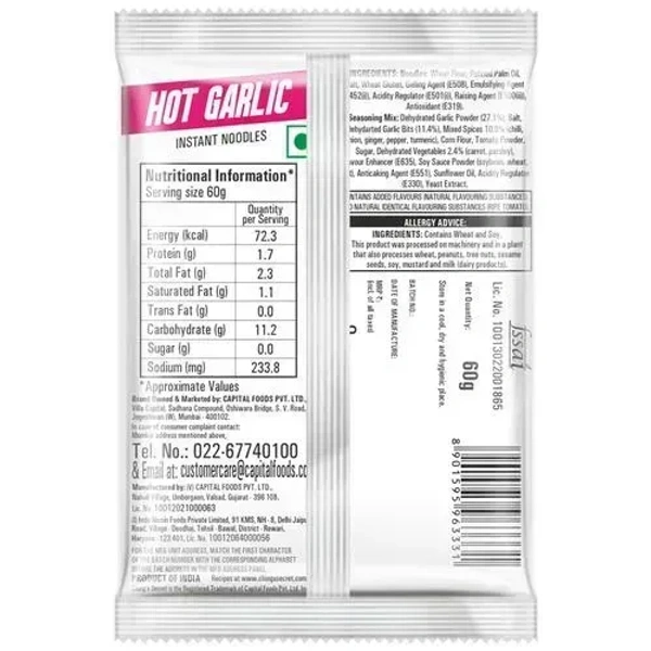 Ching's Secret Instant Noodles Hot Garlic Pouch, 60g - 60g