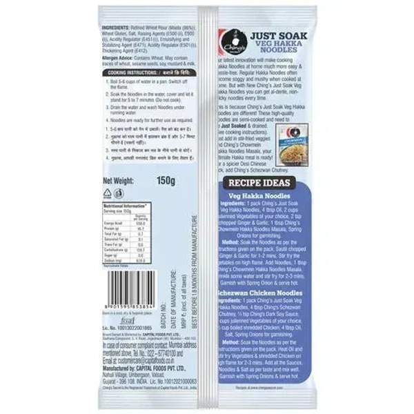 Ching's Secret Just Soak Veg Hakka Noodles, 150g - 150g