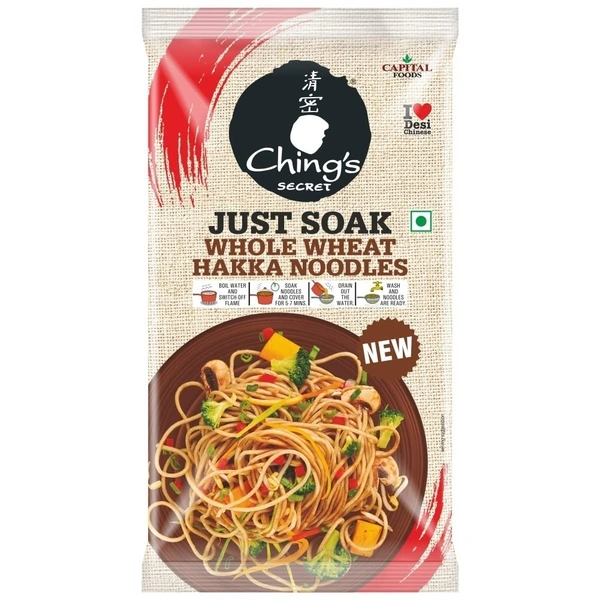 Ching's Secret Just Soak Whole Wheat Hakka Noodles, 150g - 150g
