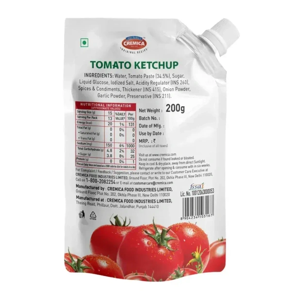 Cremica Tomato Ketchup Squeasy, 200g - 200g