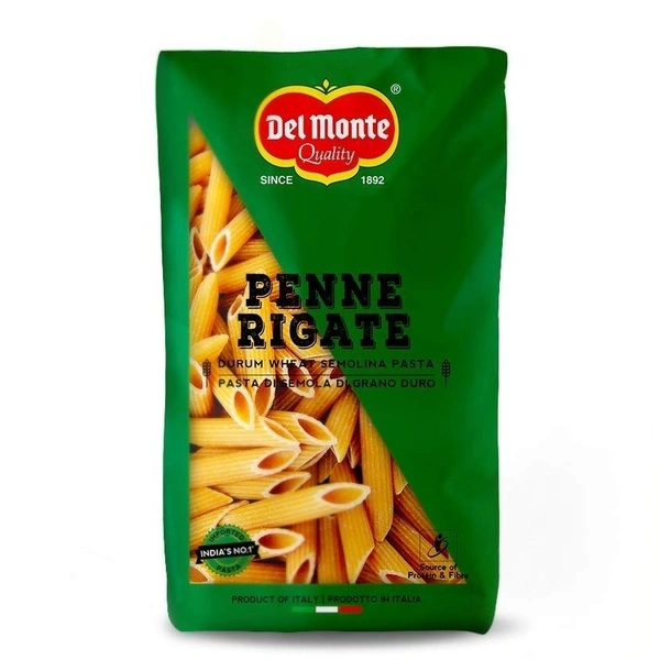 Del Monte Penne Rigate Durum Wheat Semolina Pasta Pouch, 500g - 500g