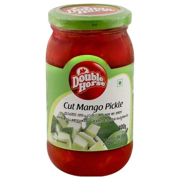 Double Horse Cut Mango Pickle Bottle, 400g - 400g