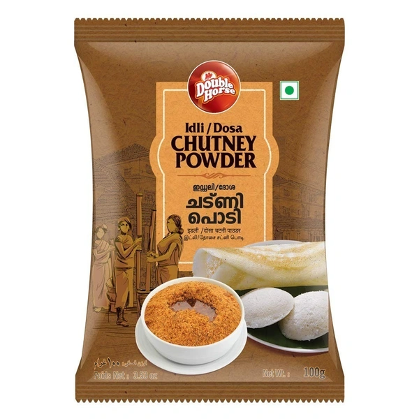 Double Horse Idly / Dosa Chutney Powder Pouch, 100g - 100g