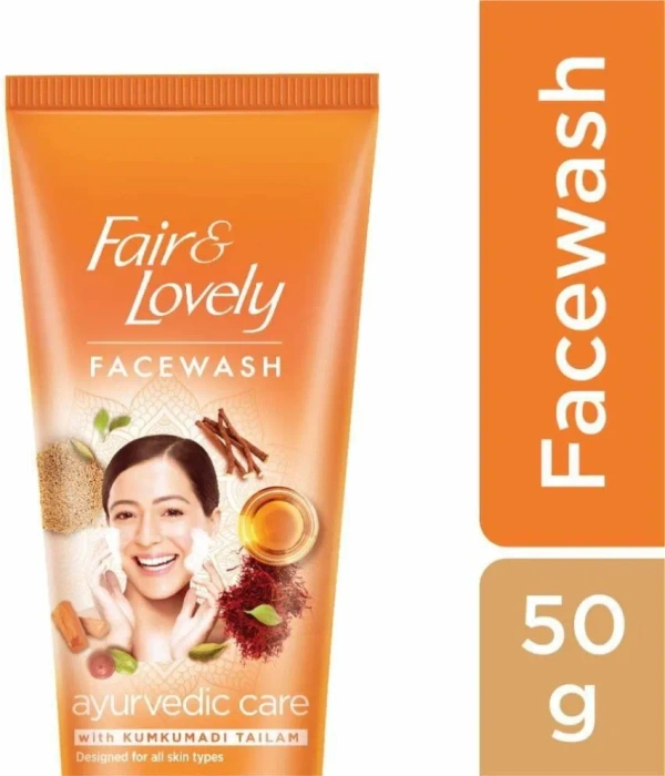 Fair & Lovely Face Wash Ayurvedic Care With Kumkumadi Tailam, 50g - 50g