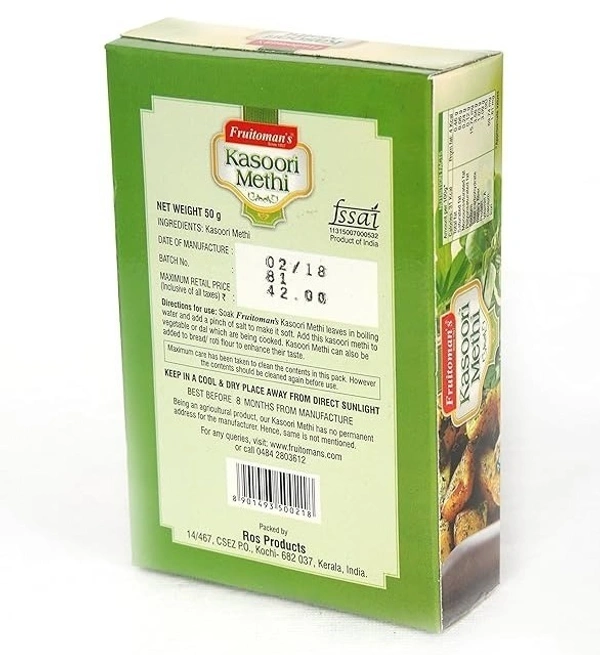 Fruitoman's Kasoori Methi, 50g - 50g