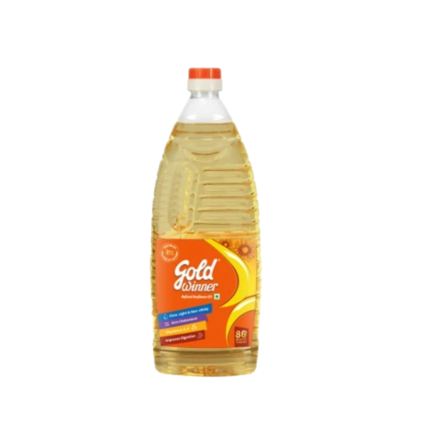 Gold Winner Refined Sunflower Oil Bottle, 1 ltr - 1Ltr