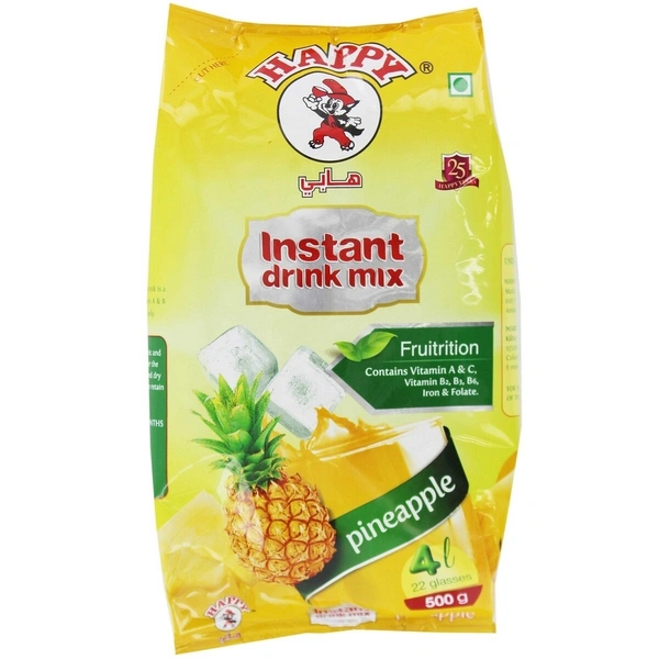 Happy Instant Drink Mix Pineapple (Pouch) 125g - 125g