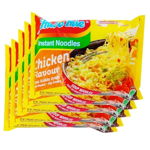 Indomie Instant Noodles Chicken Flavour (Pack of 5) 70 g - Pack of 5