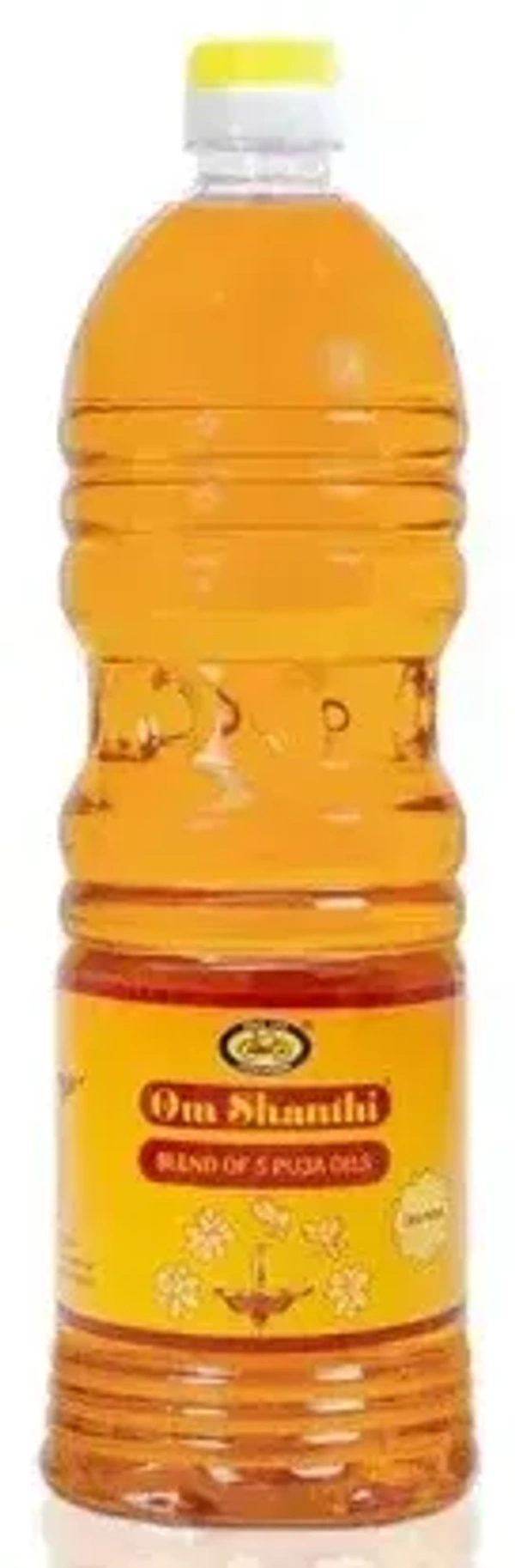 Om Shanthi Pure Puja Jasmine Free With Cotton Wicks, 1 ltr - 1 ltr