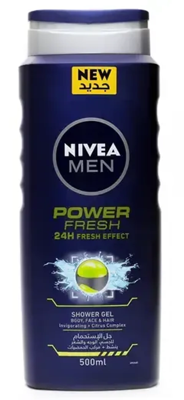 Nivea Men Power Fresh Shower Gel, 250ml - 250ml