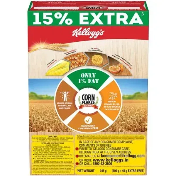 Kellogg's Corn Flakes With Real Honey Carton, 300g - 300g