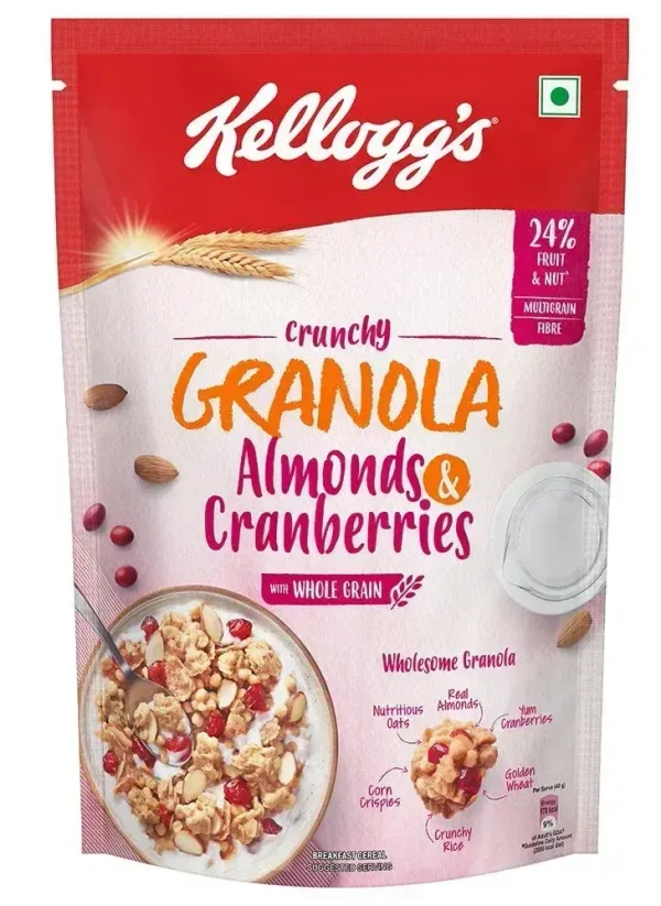 Kellogg's Crunchy Granola Almonds& Canberries, 460g - 460g