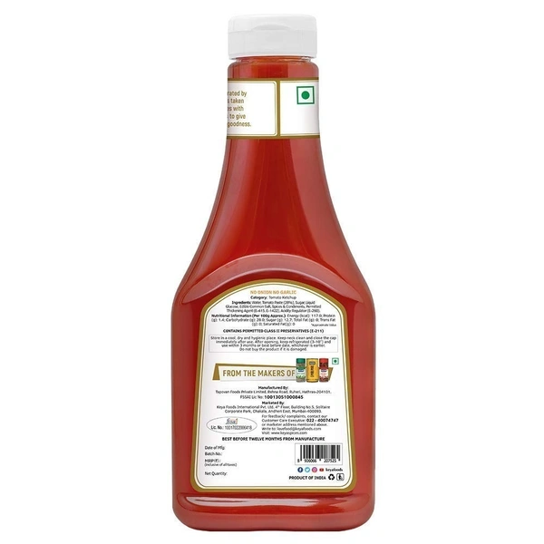 Keya No Onion No Garlic Tomato Ketchup, 1.05 kg - 1.05 kg