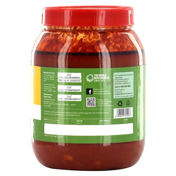 Kitchen Treasures Cut Mango Pickle, 1 kg - 1 kg