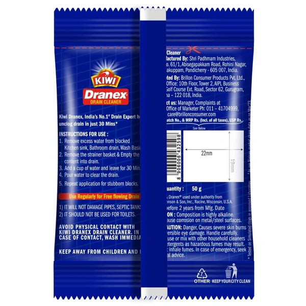 Kiwi Dranex Drain Cleaner, 50g - 50g