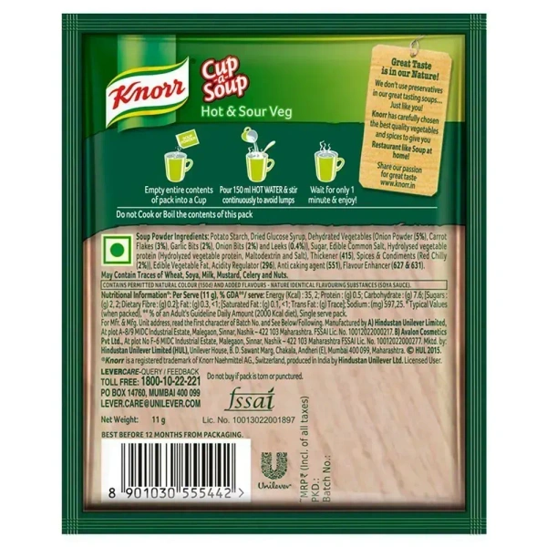 Knorr Instant Cup A Soup Mixed Vegetable Soup Packet, 10g - 10g