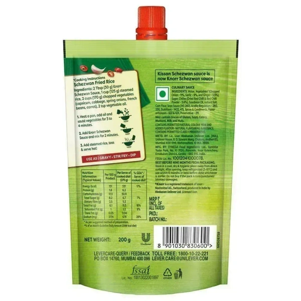 Knorr Schezwan Sauce Pouch, 200g - 200g