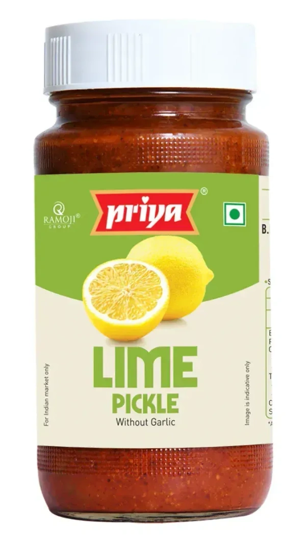 Priya Lime (In Lime Juice) Pickle Without Garlic, 300g - 300g