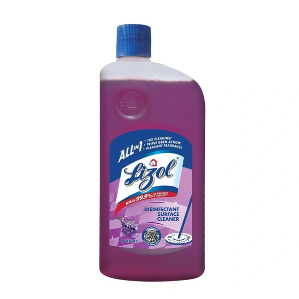 Lizol Disinfectant Surface& Floor Cleaner Liquid Lavender, 500 ml - 500 ml