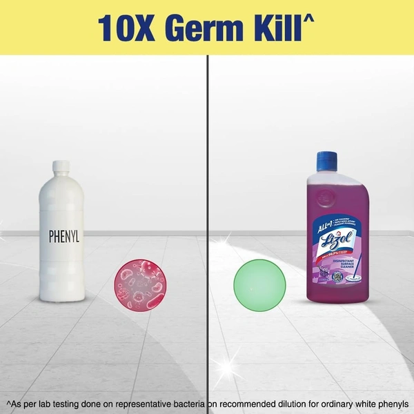 Lizol Disinfectant Surface& Floor Cleaner Liquid Lavender, 500 ml - 500 ml