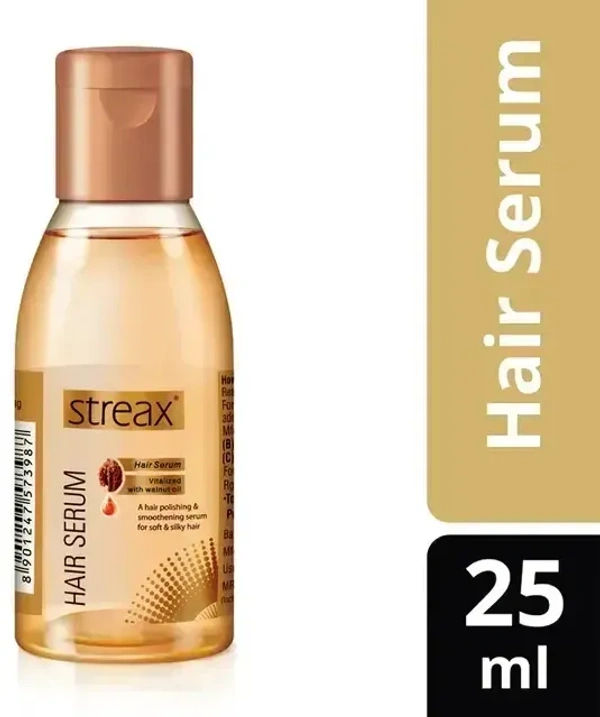 Streax Hair Serum Vitalized With Walnut Oil, 25 ml - 25 ml