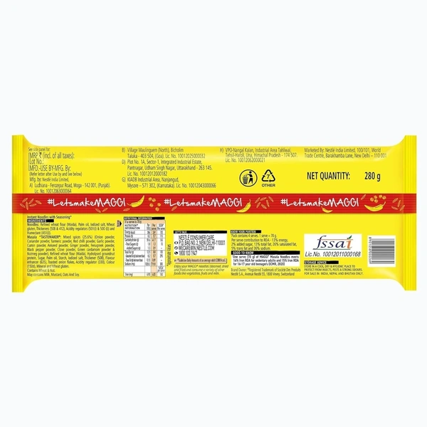 Maggi 2 Minutes Noodles Masala, 280g - 280g