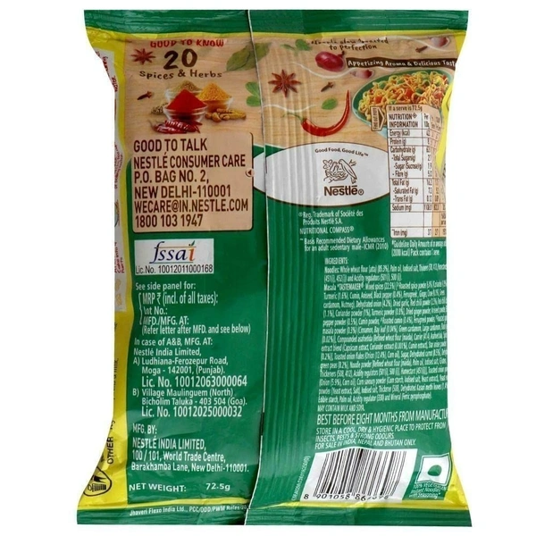Maggi Nutri licious Masala Veg Atta Noodles, 72.5g - 72.5g