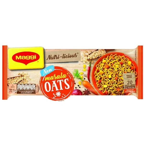 Maggi Oats Noodles Masala Nutri Licious Pack of 4, 290g - 290g