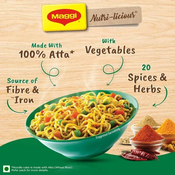 Maggi Veg Atta Noodles Masala Nutri Licious, 290g - 290g