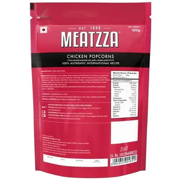 Meatzza Chicken Popcorn, 500g - 500g