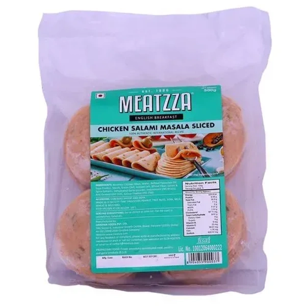 Meatzza Chicken Salami Masala Sliced, 500g - 500g