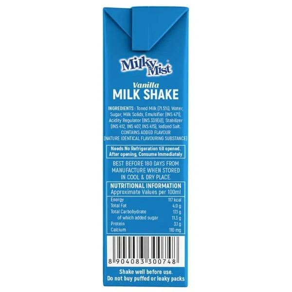 Milky Mist Milk Shake Vanilla 180ml - 180ml