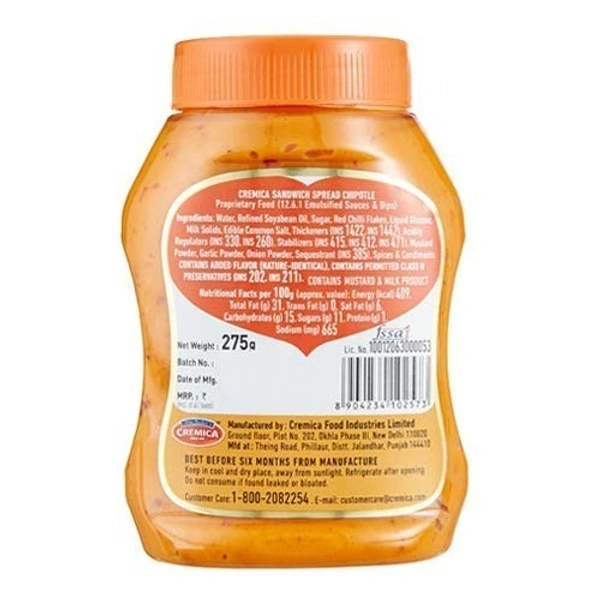 Cremica Mrs. Bectar's Cremica Sandwich Spread Chipotle, 275g - 275g