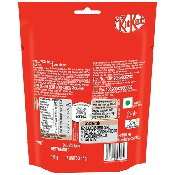Kitkat Nestle Kitkat Share Bag 2 Fingers 7 N x 17g, 119g