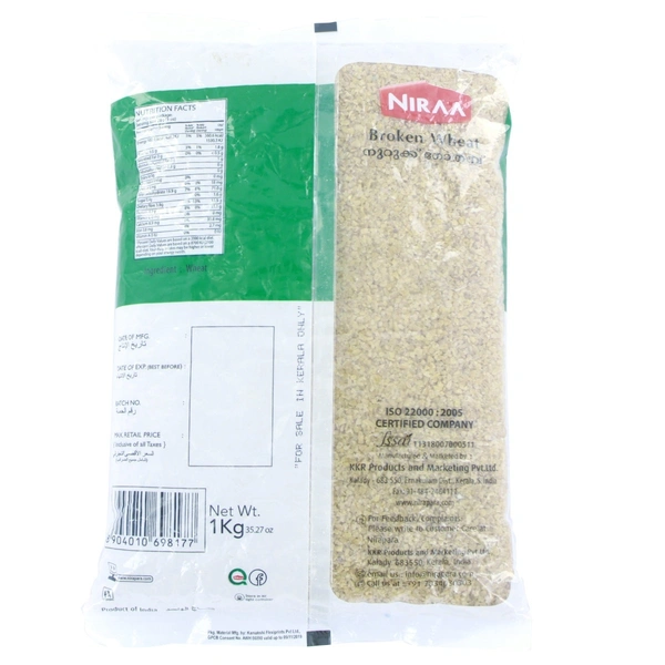 Niraa Broken Wheat  1Kg - 1Kg