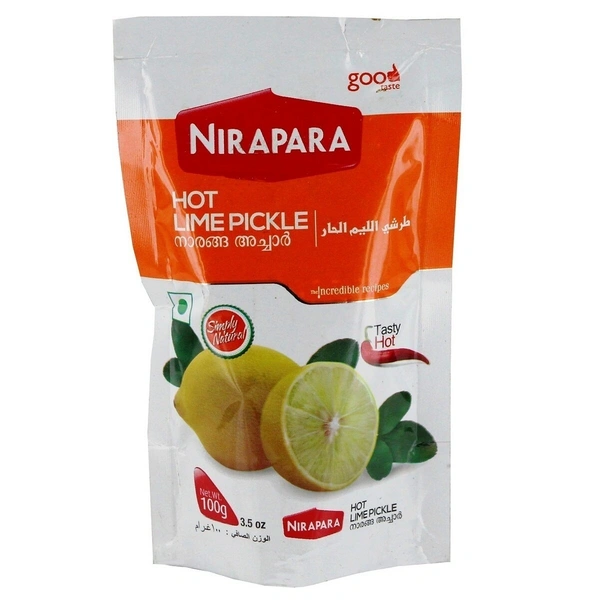Nirapara Hot Lime Pickle Pouch, 100g - 100g