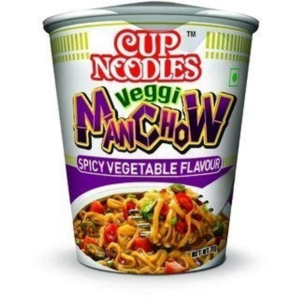 Nissin Cup Noodles Veggi Manchow (Spicy Vegetable Flavour), 70g - 70g