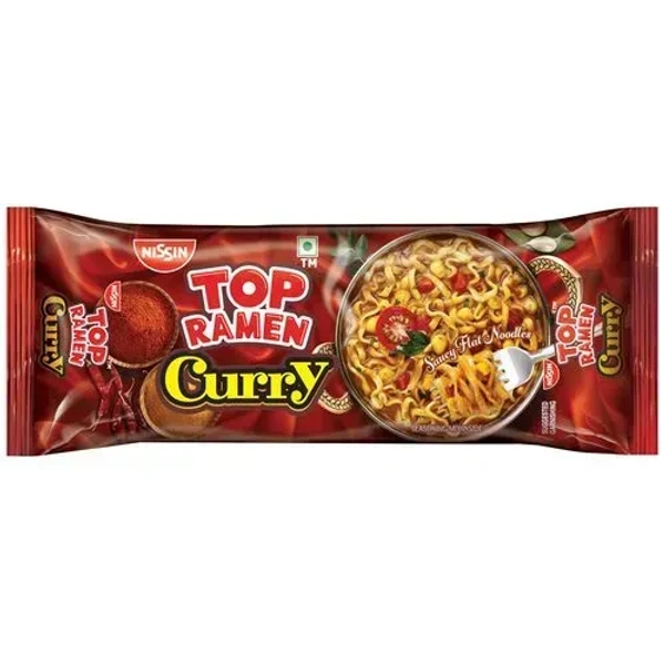 Nissin Top Ramen Saucy Veg Flat Curry Noodles, 280g - 280g