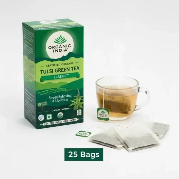 Organic India Tulsi Green Tea Classic, 25 Bags - 25 Bags