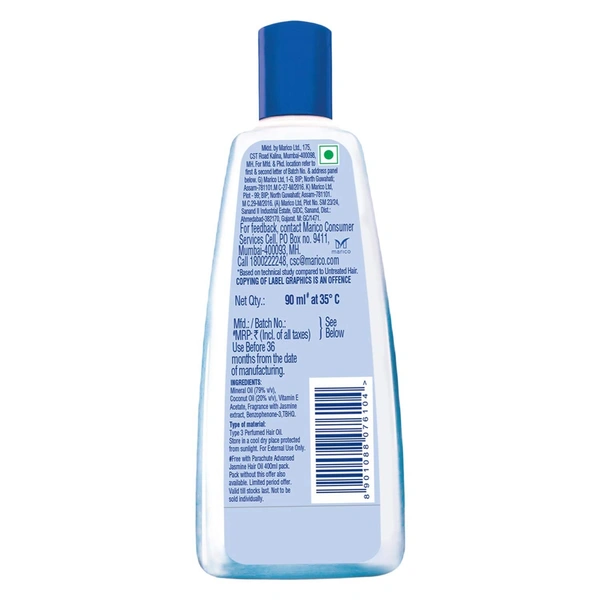 Parachute Advansed Jasmine Non Sticky Coconut Hair Oil, 90 ml - #REF!