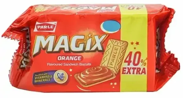 Parle Magix Orange Sandwich Biscuit 40% Extra, 81.6g - 81.6g